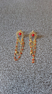 Boucles d’oreilles pendantes rouges