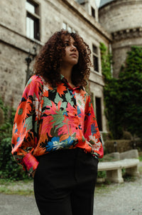 chemise femme à motifs floraux