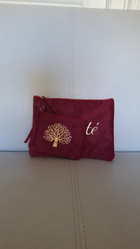 pochette velours bordeaux