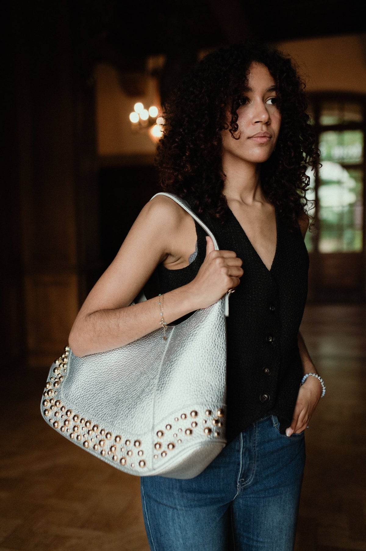 Sac femme tendance argent