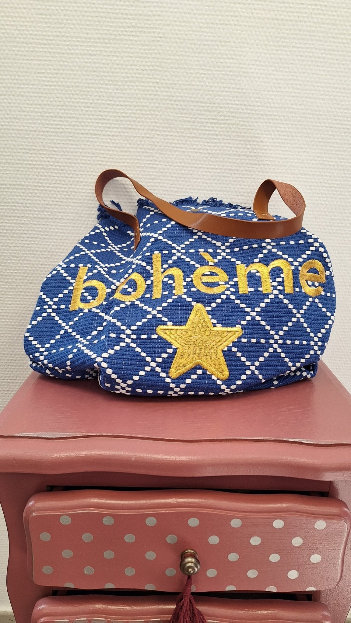 Sac bohème chic bleu