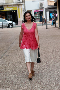 cache cœur femme corail